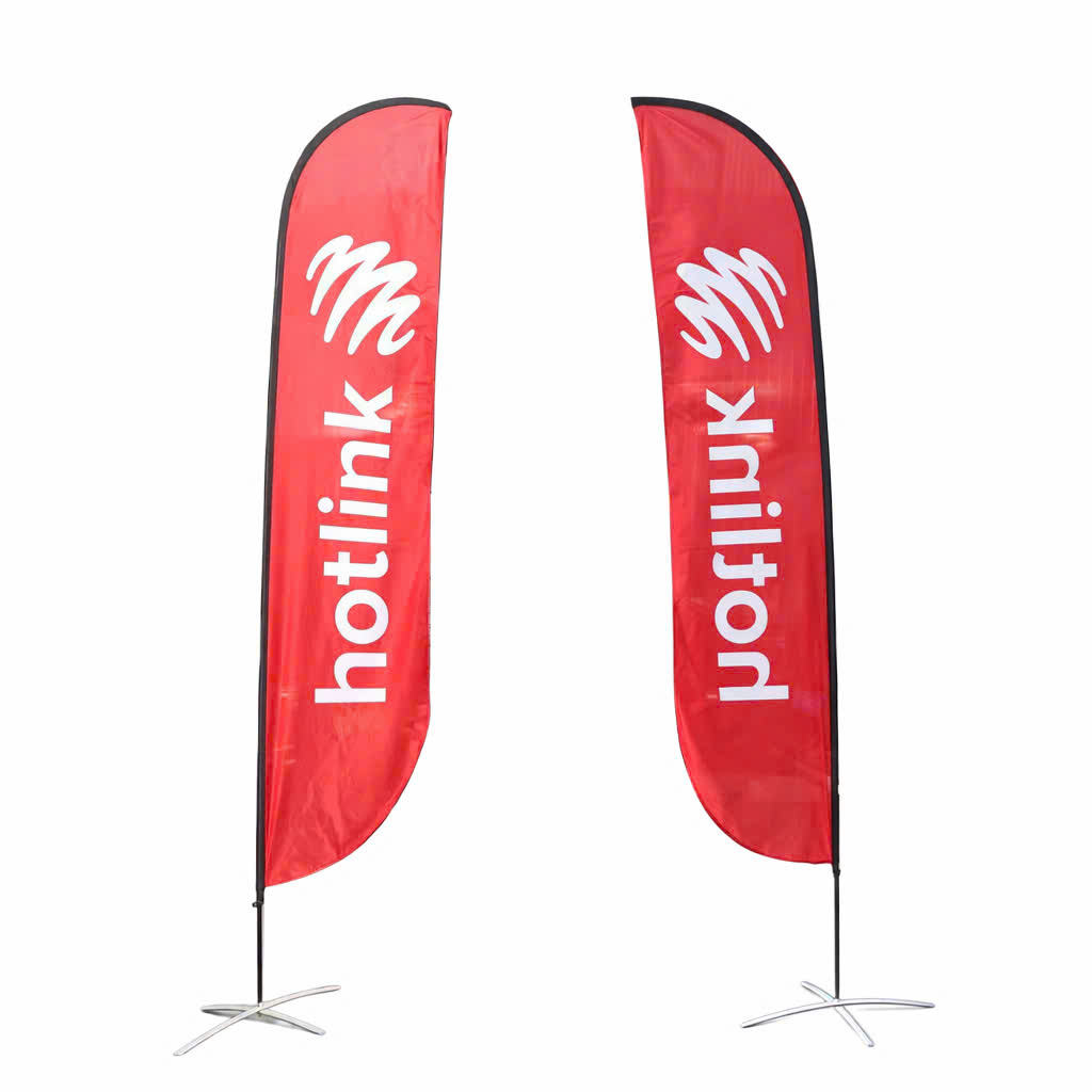 Custom Feather Flag Banner with Pole Outdoor Advertising Single/Double Sided with Digital Printing for Brand Promotion