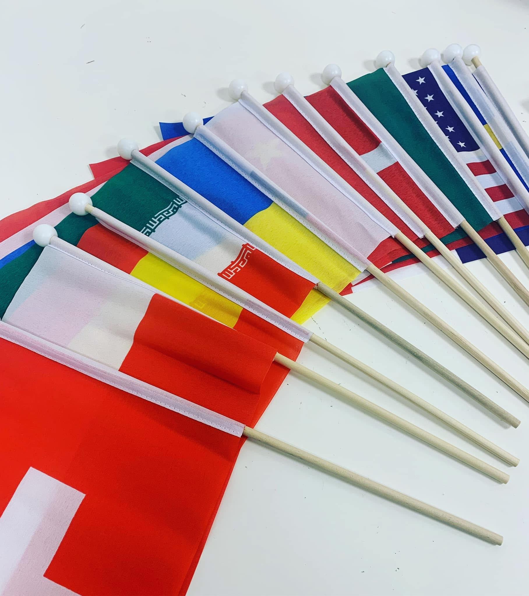 Custom Hand Waving Flag Plastic Stick, Wooden Stick Dye Sublimation Printing from Polyester Use for Event promotion