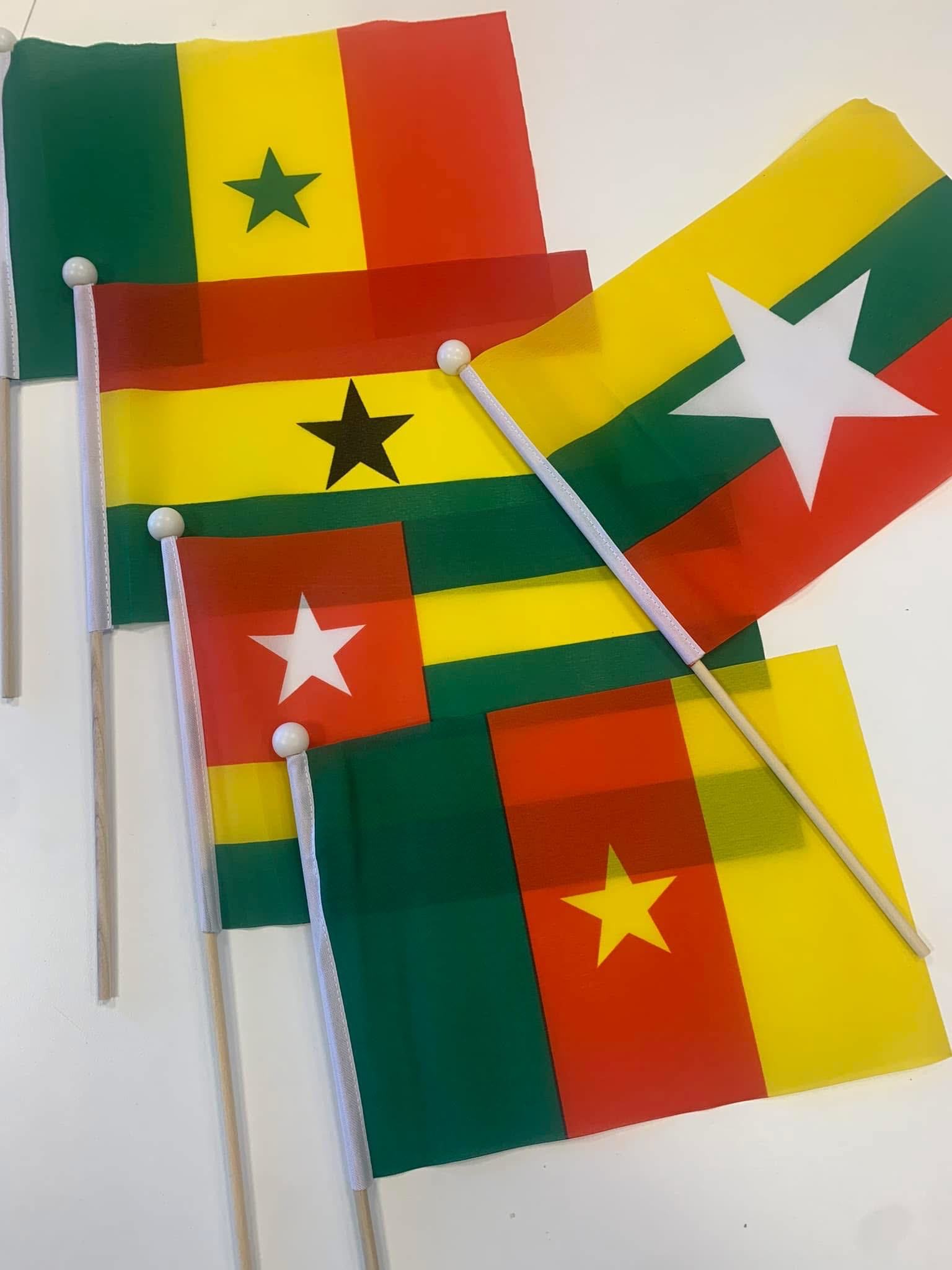 Custom Hand Waving Flag Wooden Stick Polyester Printing Promotional Flag for Event and Advertising