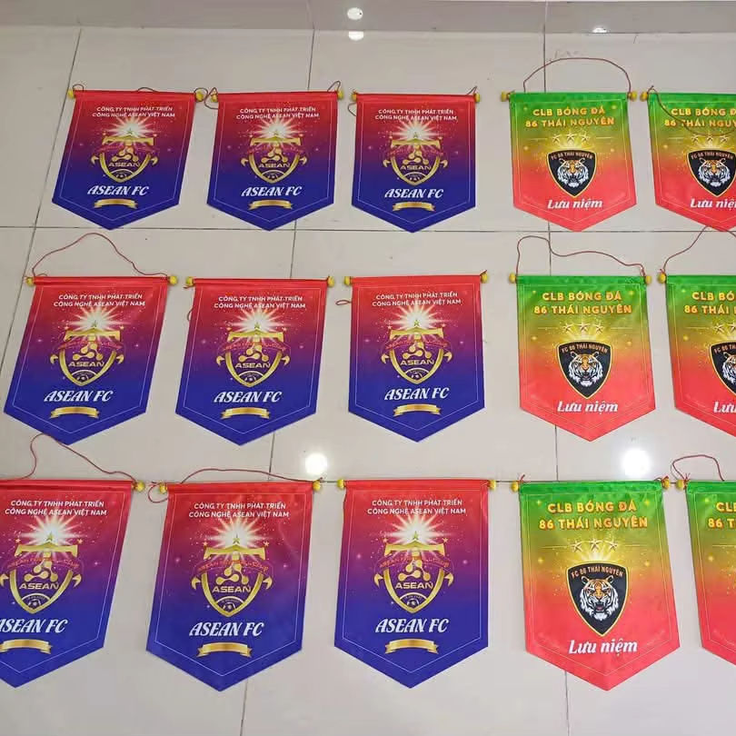 Custom Pennant Flag Banner Advertising Style Heat Transfer Full Color Dye Sublimation Printing Use for School Spirit Display
