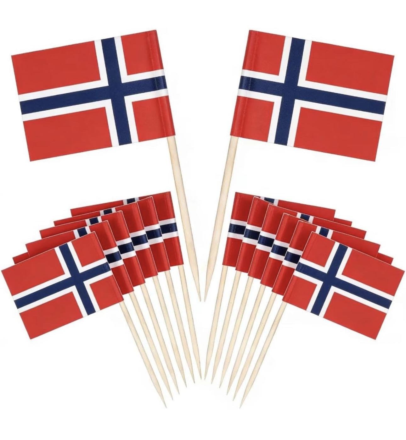 Custom Toothpick Flag Food Decoration Mini Flag for Events Promotion Wooden Stick with Heat Transfer Dye Sublimation Printing