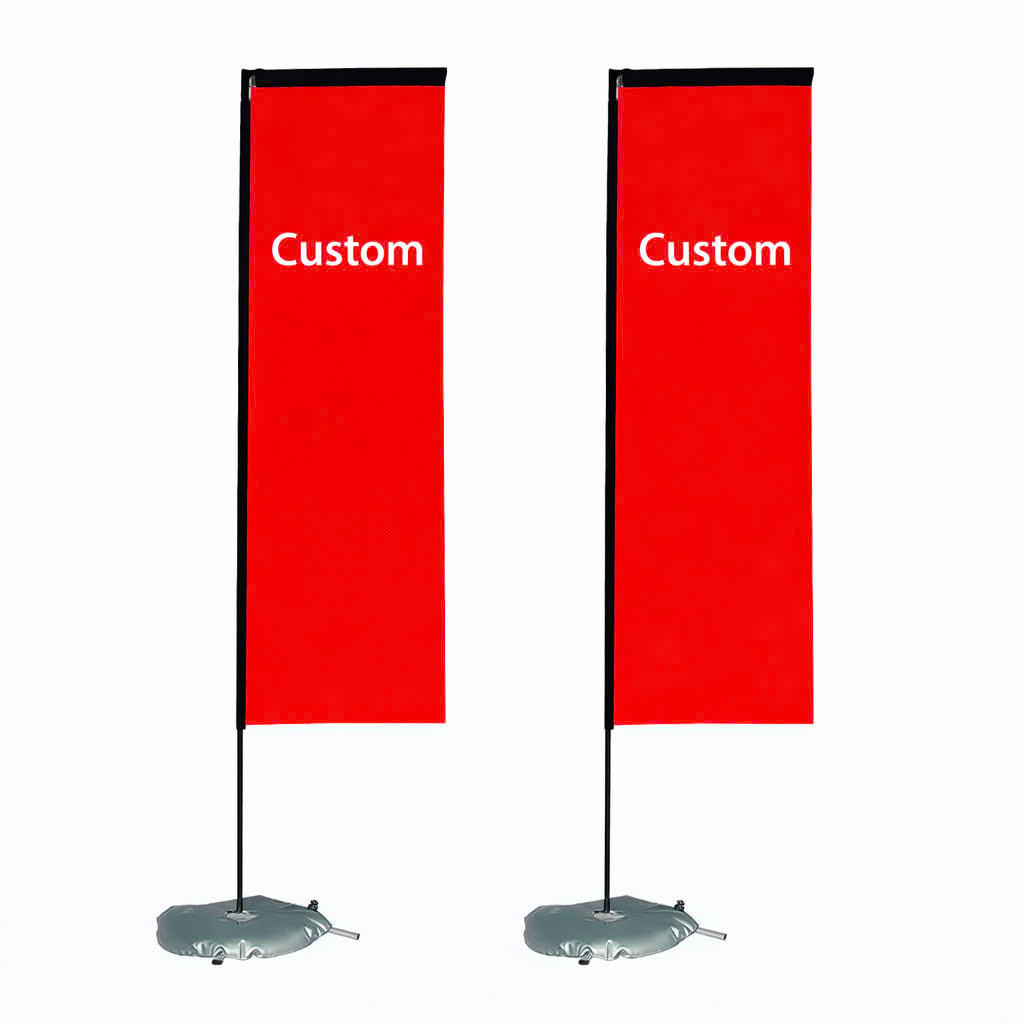 Custom Rectangle Flag Kit with Pole and Base for Outdoor Advertising Vietnam Origin Heat Transfer Custom Printed