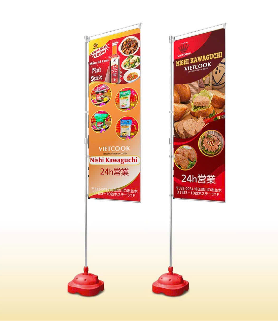 Custom Rectangle Flag Kit with Pole and Base for Outdoor Advertising Vietnam Origin Heat Transfer Custom Printed
