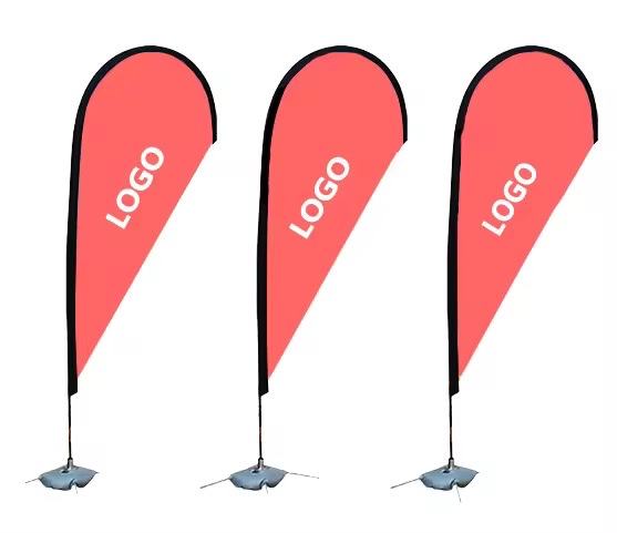 Custom Teardrop Flag Kit Outdoor Advertising Flag with Pole and Base Vietnam Origin OEM ODM Aluminum And Fiberglass