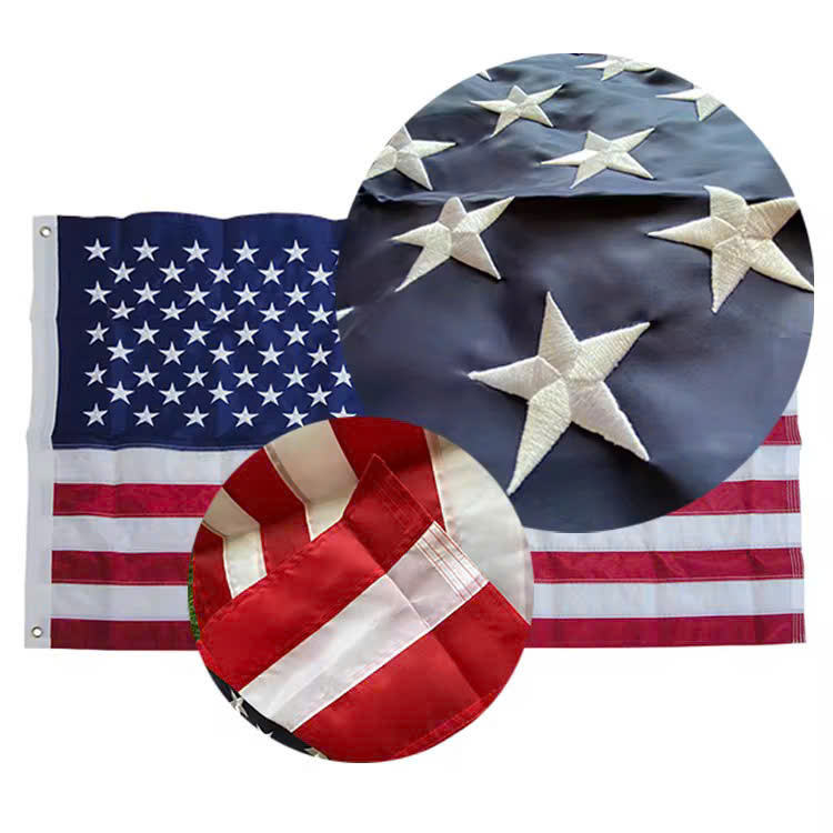 Embroidered National Flag Kim Flags Brand Embroidered Technique Dye Sublimation Printing for National Holidays Sports Events